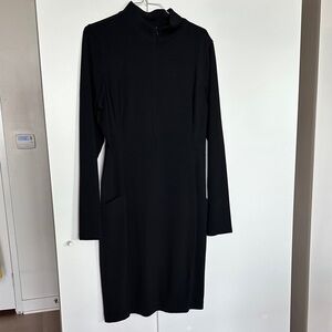 Athleta Black Long-Sleeve Stretchy Dress